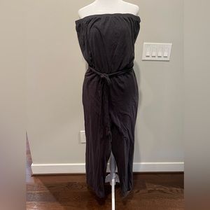 Z Supply Strapless JumpSuit | Charcoal | XL | NWT!